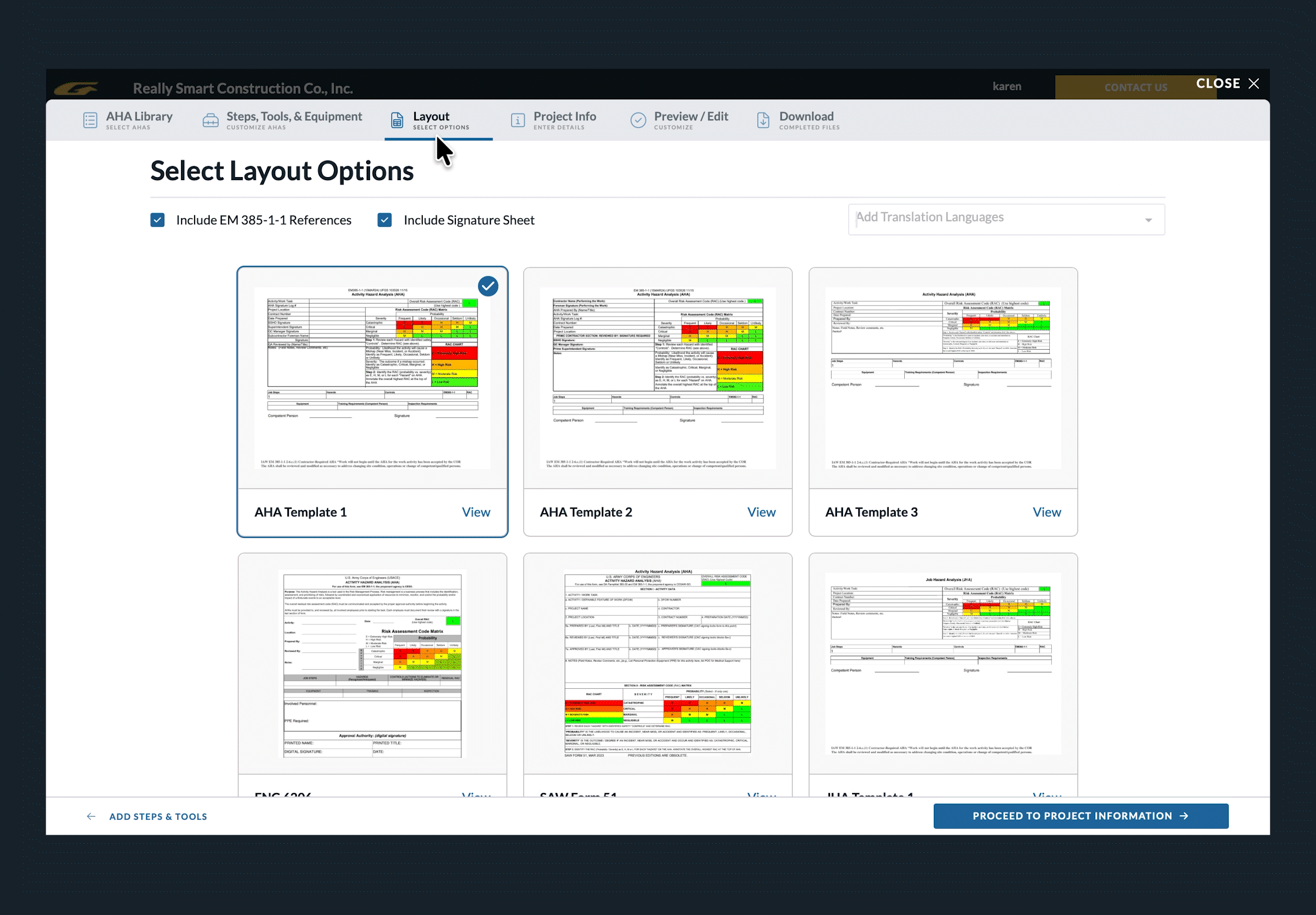 Gadzoom lets users choose an AHA layout, include references and a signature sheet, and add a translation language. Gadzoom lets users choose an AHA layout, include references and a signature sheet, and add a translation language.